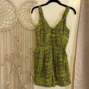 BCBGeneration Lime Green & Black Shorts Romper
